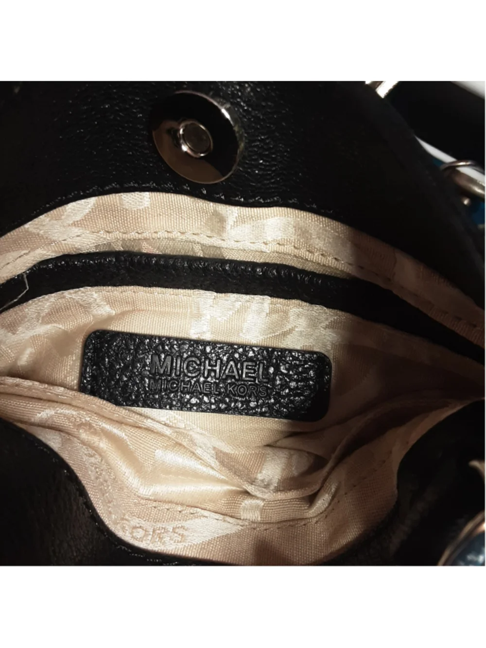 Michael Kors Black Pebbled Leather Crossbody Bag with Silver Hardware & Dust Bag